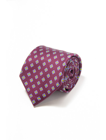 Patrick Hellmann CollectionPurple Tie With Yellow Squad 100% Silkimage804